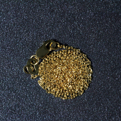 14k Yellow Gold Diamond Cut Cable Link Chain (0.87 mm) - DestGlow