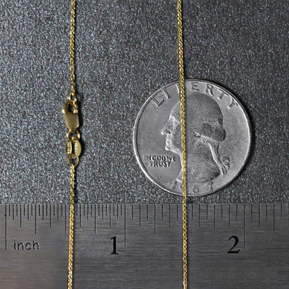 14k Yellow Gold Diamond Cut Cable Link Chain (0.87 mm) - DestGlow