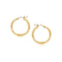 14k Yellow Gold Fancy Diamond Cut Slender Small Hoop Earrings (2x15mm) - earrings