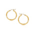 14k Yellow Gold Fancy Diamond Cut Slender Small Hoop Earrings (2x15mm) 