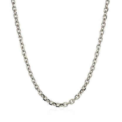 14k White Gold Diamond Cut Cable Link Chain (2.90 mm) by Bids.com