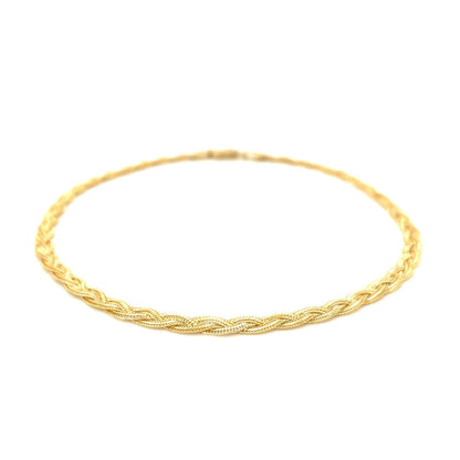 3.5mm 14k Yellow Braided Foxtail Anklet by Bids.com