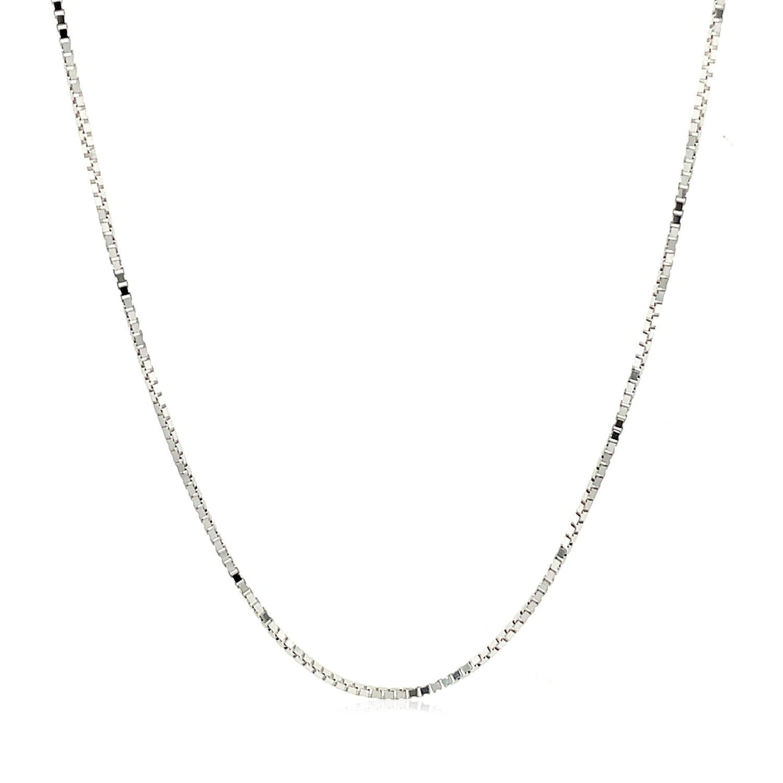 10k White Gold Adjustable Box Chain (0.85 mm) - DestGlow