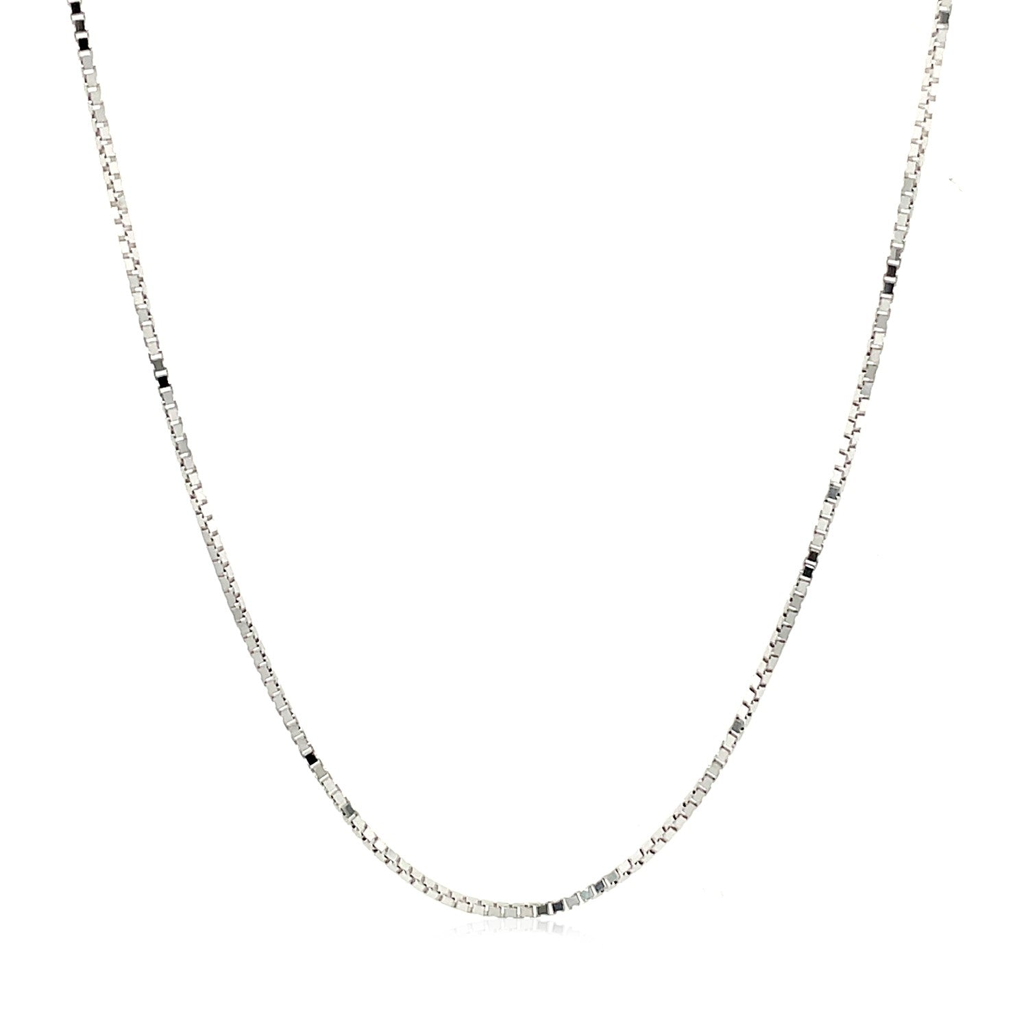 10k White Gold Adjustable Box Chain (0.85 mm) - DestGlow