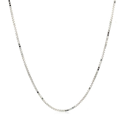 10k White Gold Adjustable Box Chain (0.85 mm) - DestGlow