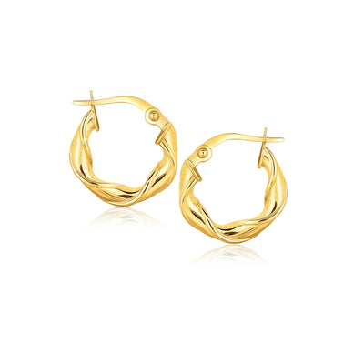 14k Yellow Gold Hoop Earrings (3x15mm) - earrings