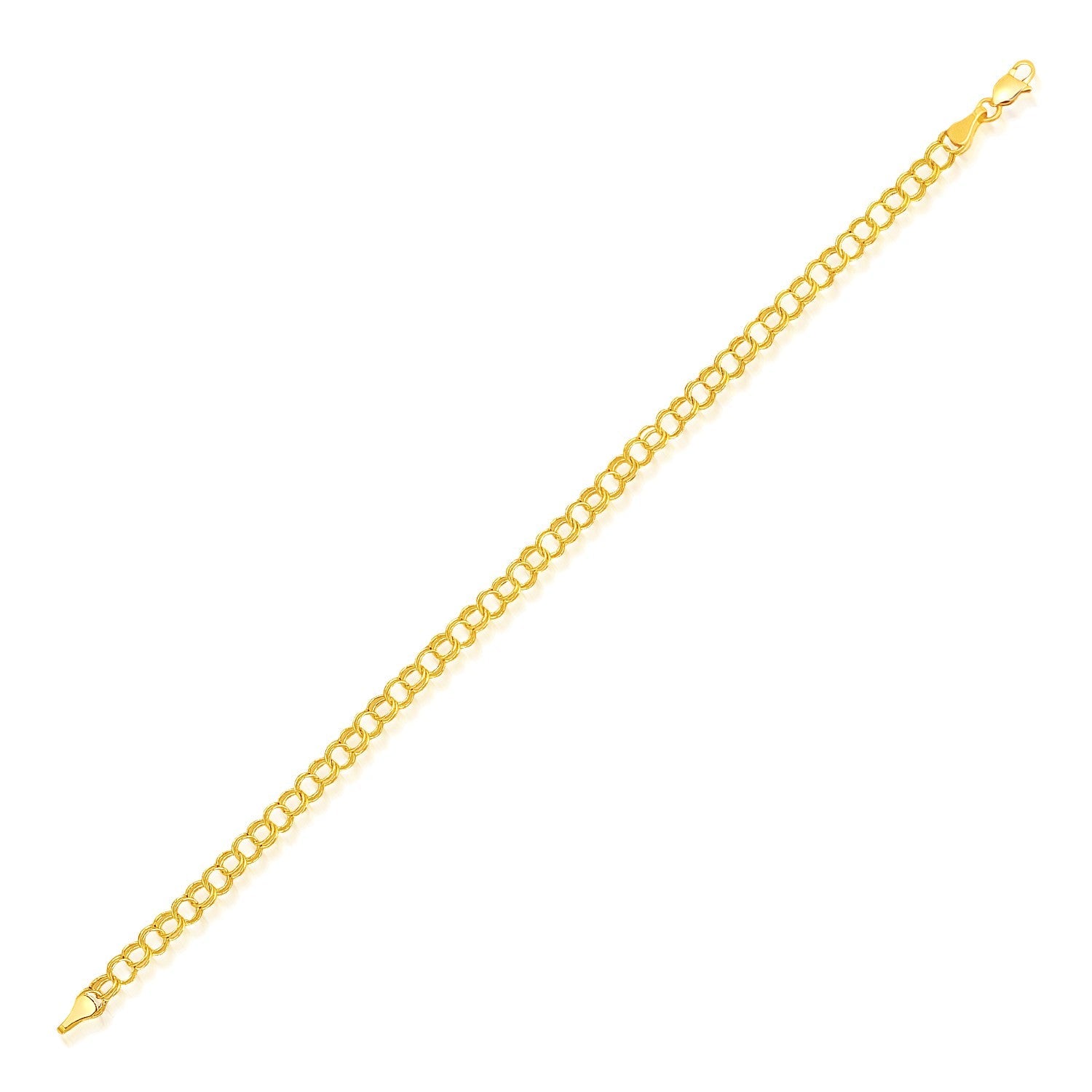 4.0 mm 14k Yellow Gold Lite Charm Bracelet - DestGlow