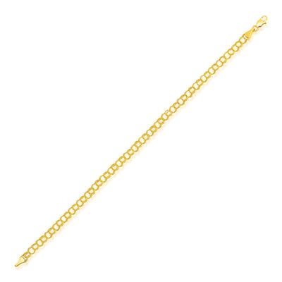 4.0 mm 14k Yellow Gold Lite Charm Bracelet - DestGlow