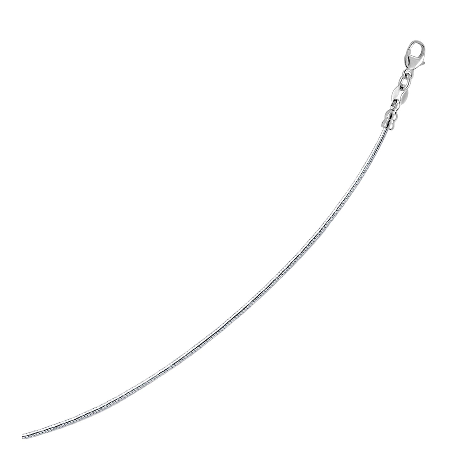 14k White Gold Necklace in a Round Omega Chain Style by Bids.com