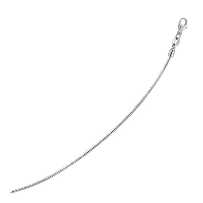 14k White Gold Necklace in a Round Omega Chain Style by Bids.com