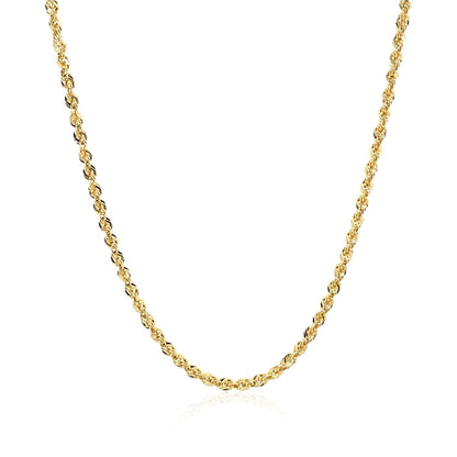 10K Yellow Gold Hollow Diamond Cut Rope Chain (2.00 mm) 