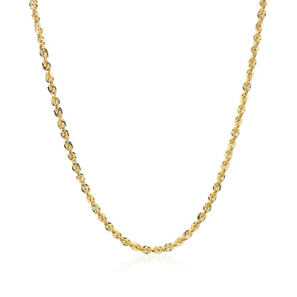 10K Yellow Gold Hollow Diamond Cut Rope Chain (2.00 mm) by Bids.com