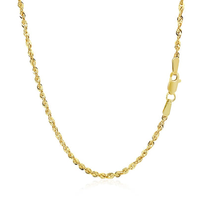 10K Yellow Gold Hollow Diamond Cut Rope Chain (2.00 mm) by Bids.com