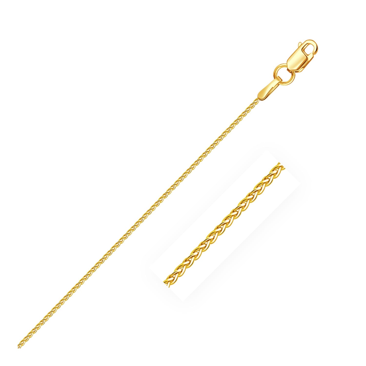 10k Yellow Gold Wheat Chain 1.0mm (1.00 mm) - necklaces