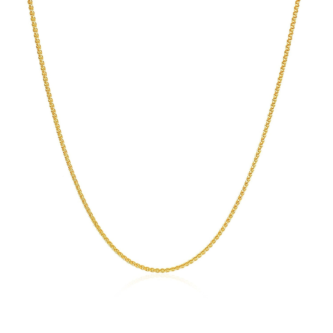 10k Yellow Gold Wheat Chain 1.0mm (1.00 mm) - DestGlow