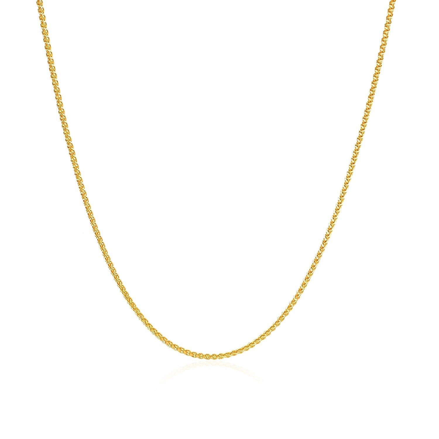 10k Yellow Gold Wheat Chain 1.0mm (1.00 mm) - DestGlow