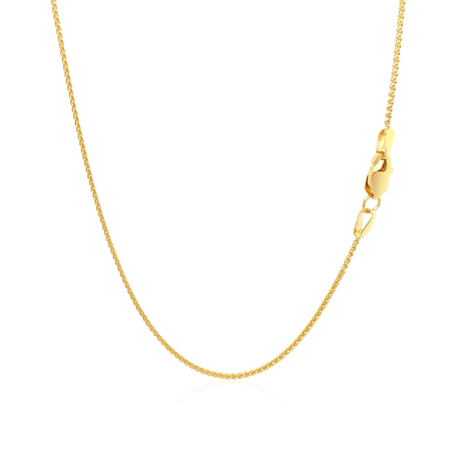 10k Yellow Gold Wheat Chain 1.0mm (1.00 mm) - DestGlow