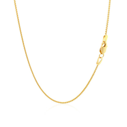 10k Yellow Gold Wheat Chain 1.0mm (1.00 mm) - DestGlow