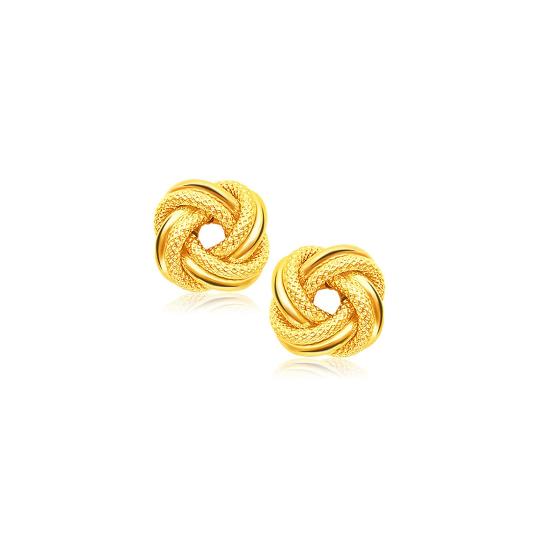 14k Yellow Gold Intertwined Love Knot Stud Earrings - earrings