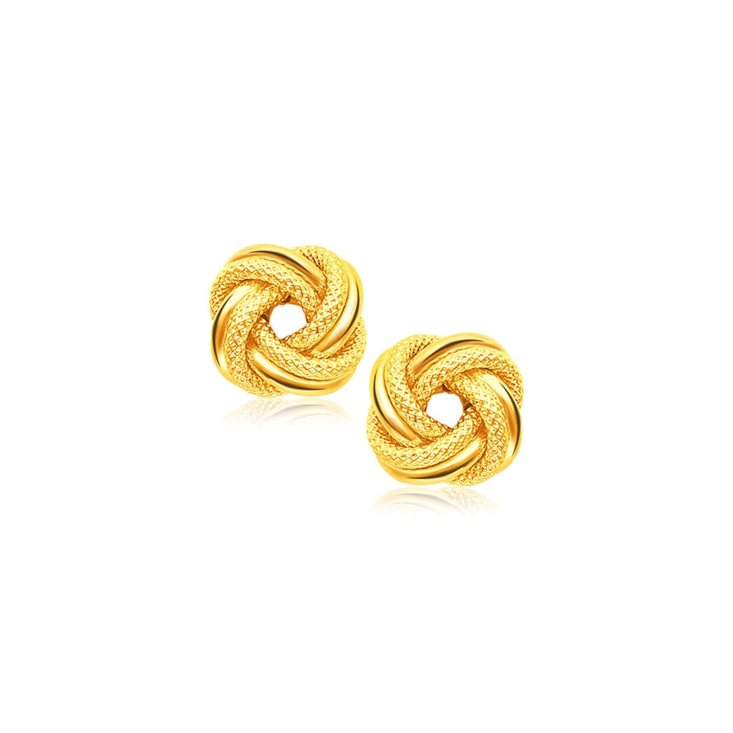 14k Yellow Gold Intertwined Love Knot Stud Earrings by Bids.com