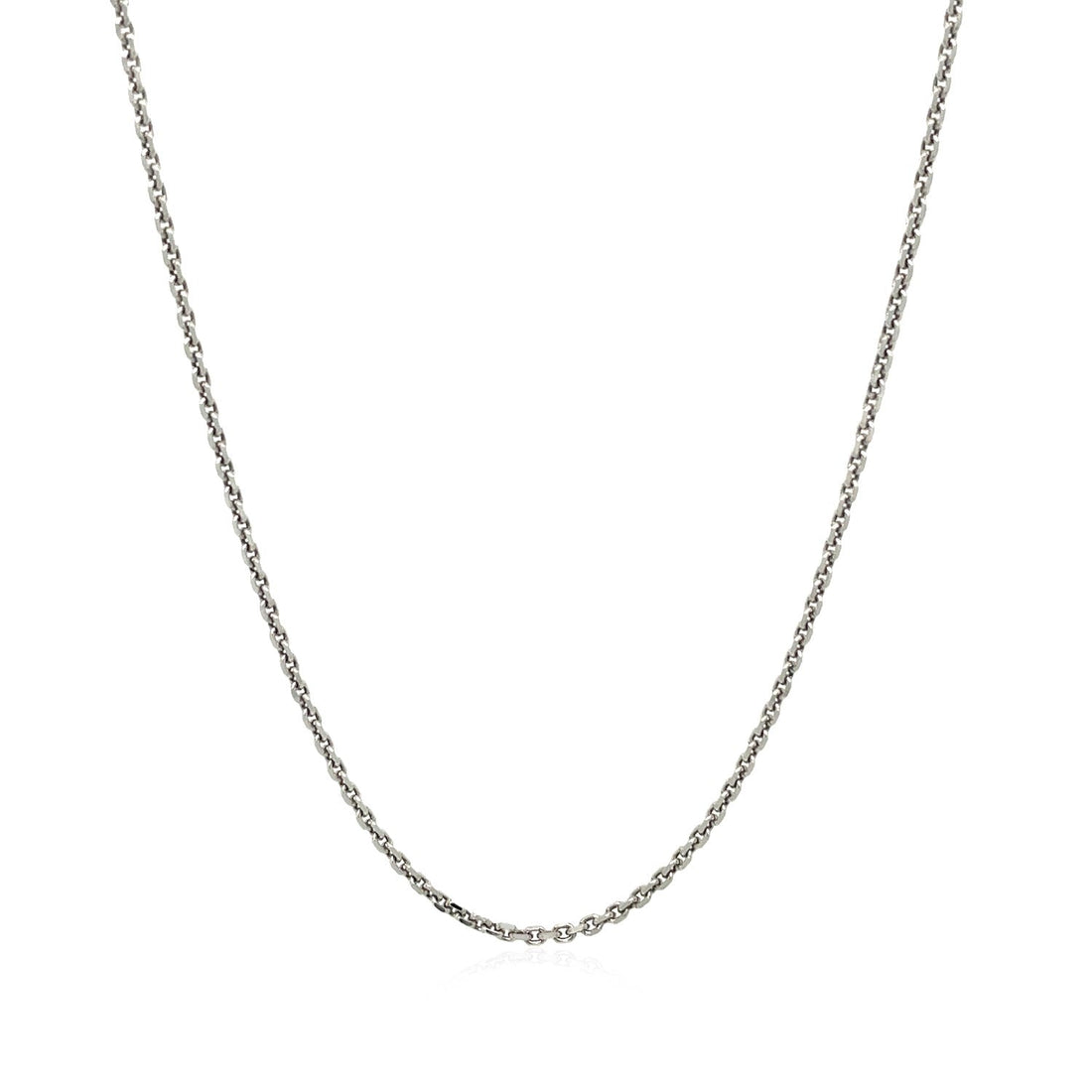 Sterling Silver Rhodium Plated Cable Chain (1.40 mm) by Avera Group