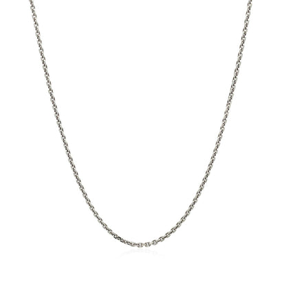 Sterling Silver Rhodium Plated Cable Chain (1.40 mm) by Avera Group