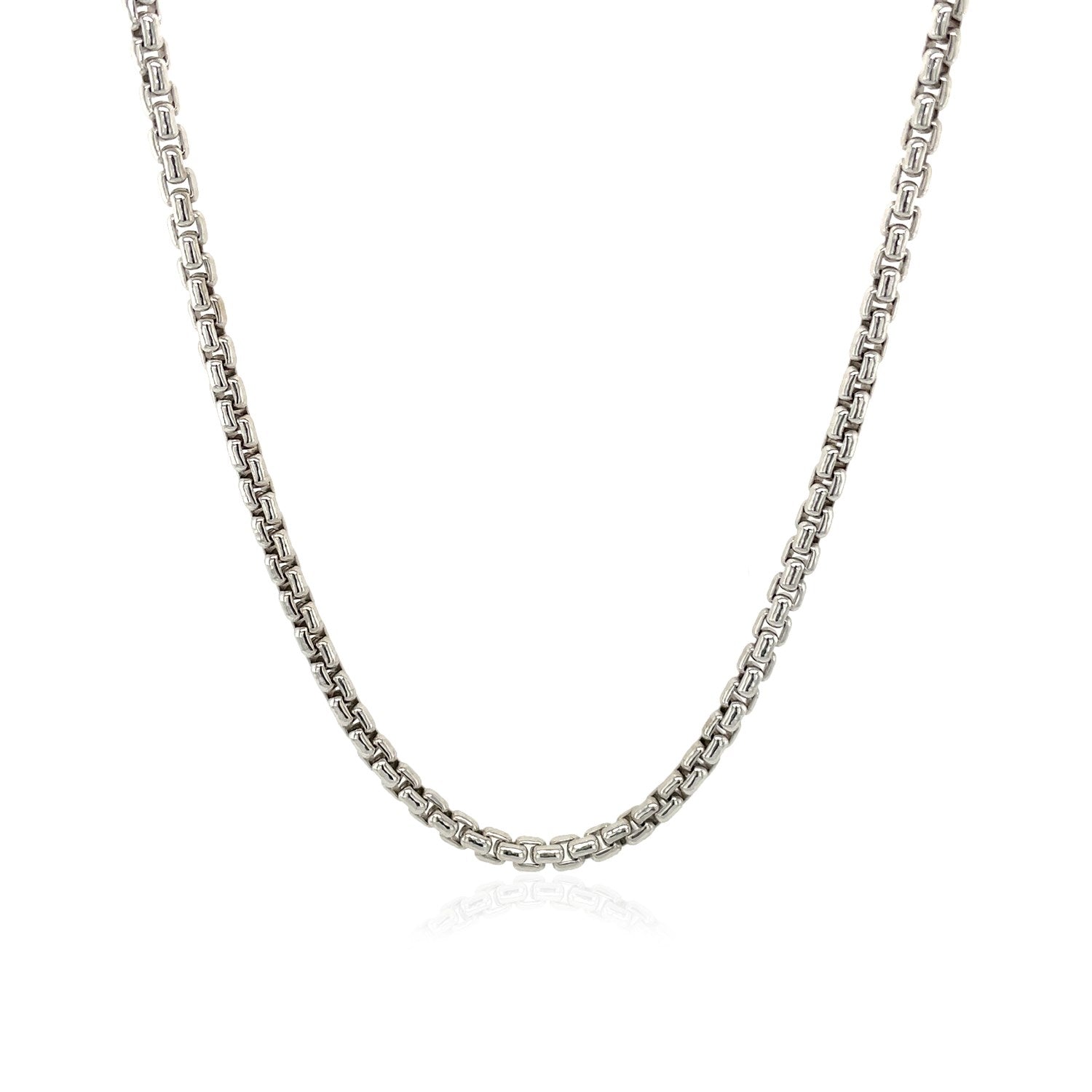 2.4mm 14k White Gold Round Box Chain by Bids.com