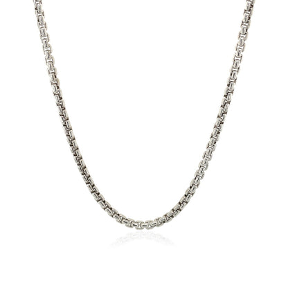 2.4mm 14k White Gold Round Box Chain by Bids.com