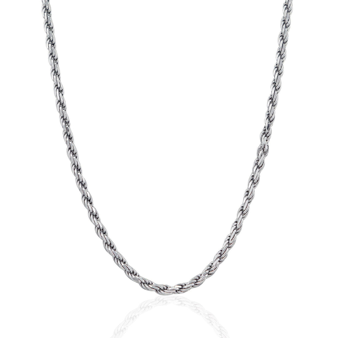Sterling Silver Diamond Cut Rope Style Chain (3.60 mm) - DestGlow
