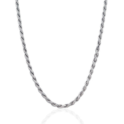 Sterling Silver Diamond Cut Rope Style Chain (3.60 mm) - DestGlow