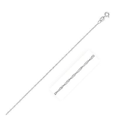 14k White Gold Singapore Chain 0.8mm by Bids.com