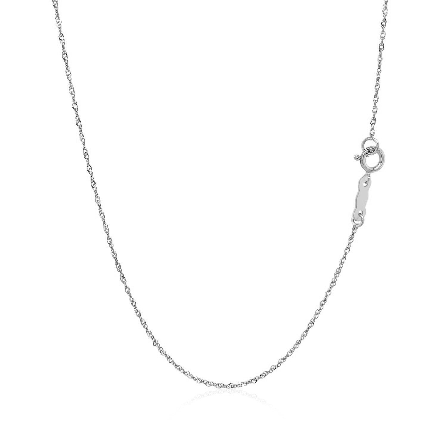 14k White Gold Singapore Chain 0.8mm by Bids.com