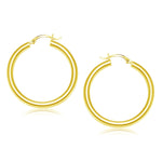 14k Yellow Gold Polished Hoop Earrings (4x40mm) - earrings