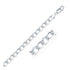 Rhodium Plated 7.9mm Sterling Silver Curb Style Chain - DestGlow