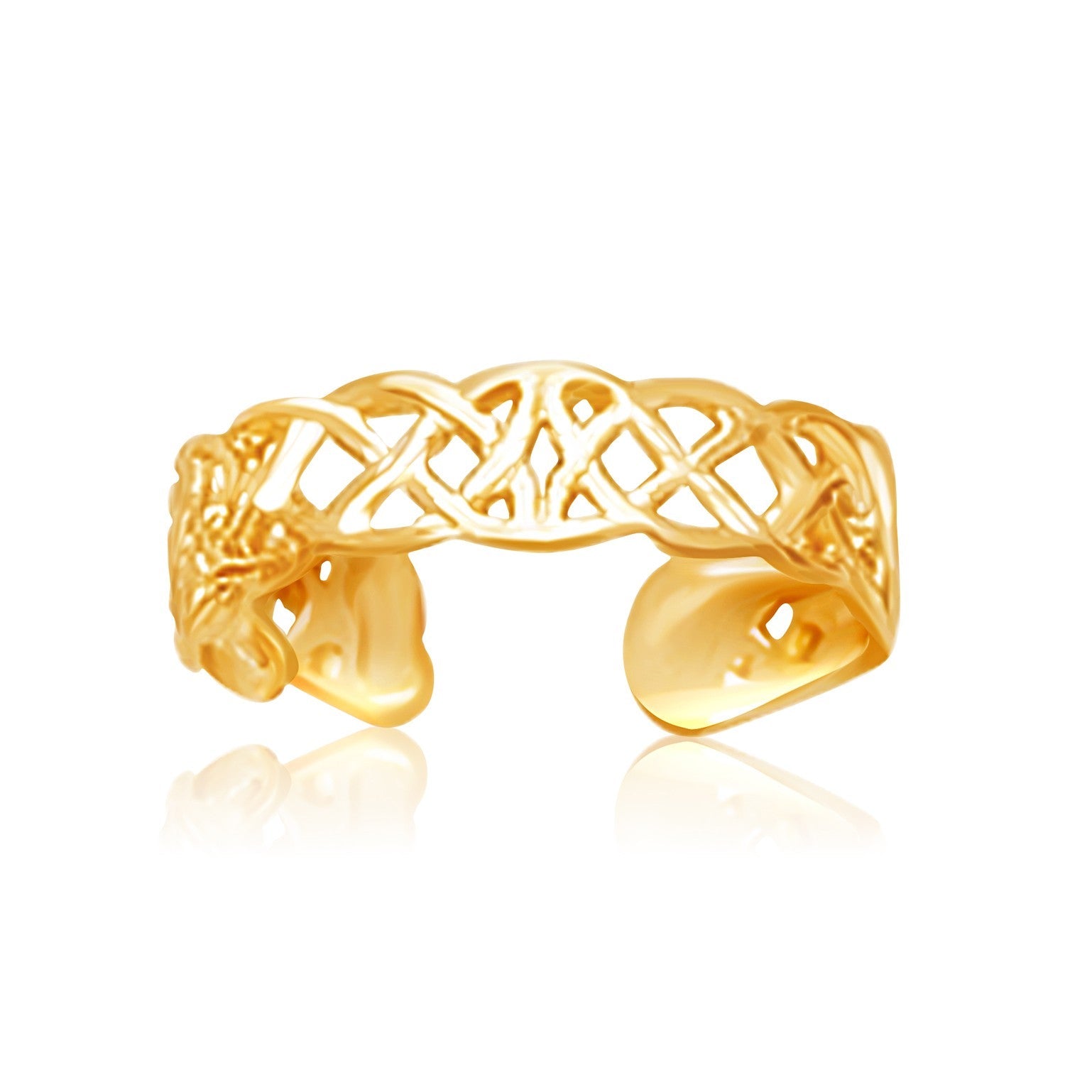 14k Yellow Gold Toe Ring in a Celtic Knot Style - DestGlow