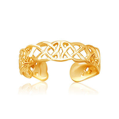 14k Yellow Gold Toe Ring in a Celtic Knot Style - DestGlow
