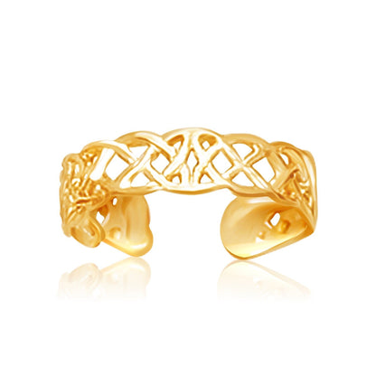 14k Yellow Gold Toe Ring in a Celtic Knot Style 