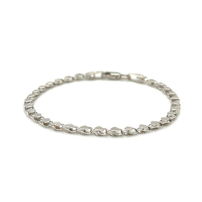 2.9mm 14k White Gold Heart Bracelet by Bids.com