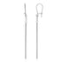 14k White Gold Long Bar Diamond Cut Drop Earrings - earrings