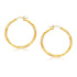 14k Yellow Gold Fancy Diamond Cut Hoop Earrings (35mm Diameter) - earrings