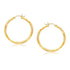 14k Yellow Gold Fancy Diamond Cut Hoop Earrings (3x35mm) 