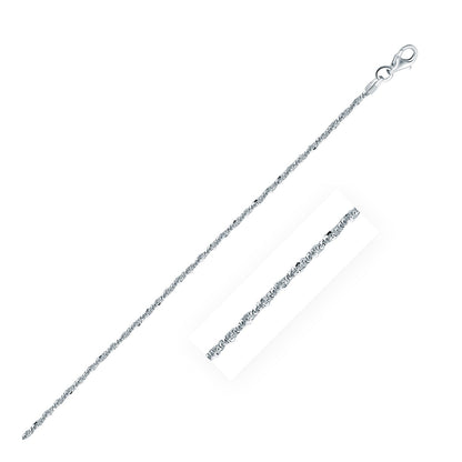 Rhodium Plated Sterling Silver Sparkle Style Chain (1.60 mm) by Avera Group