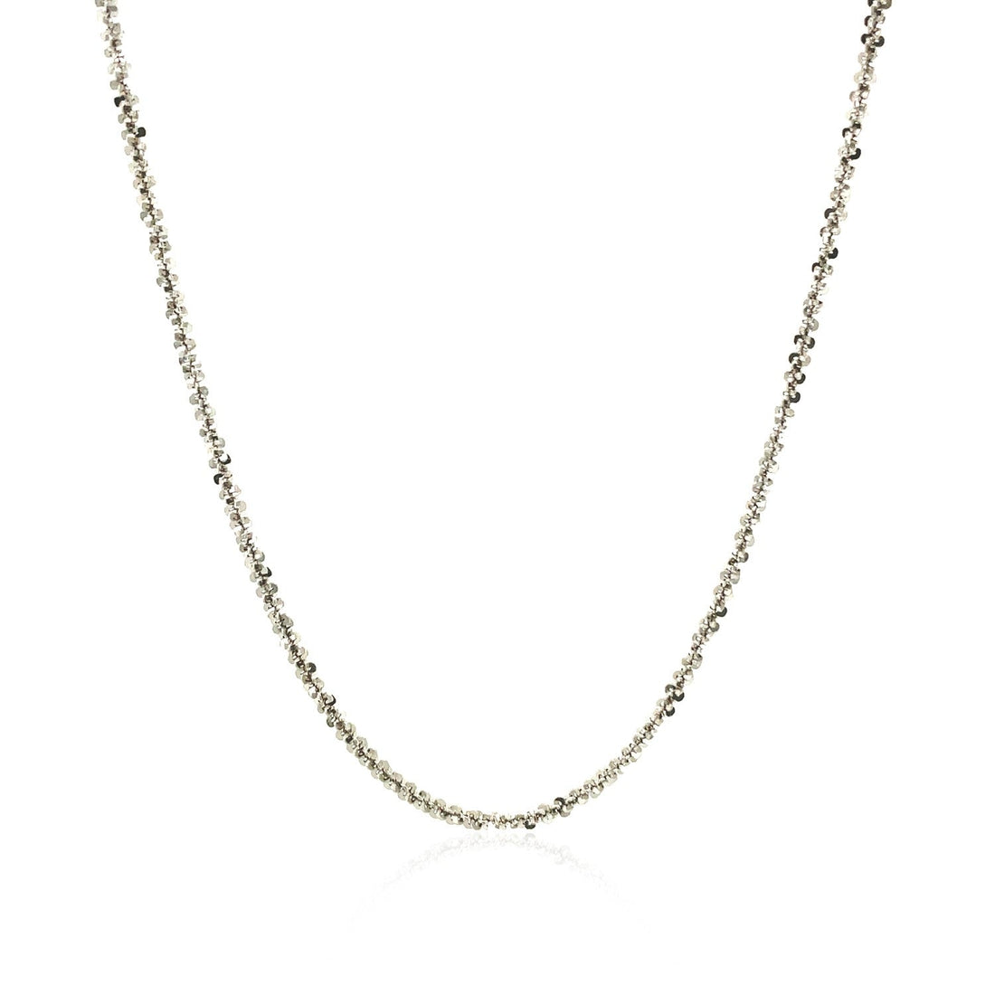 Rhodium Plated Sterling Silver Sparkle Style Chain (1.60 mm) - DestGlow