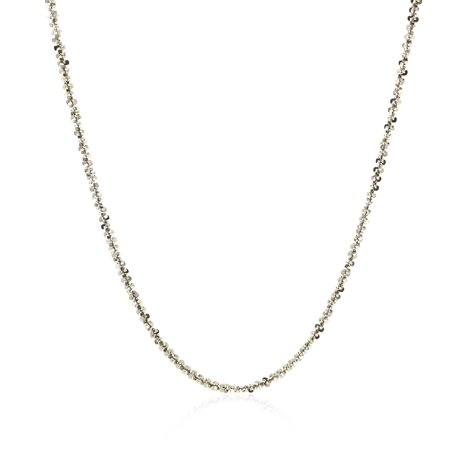 Rhodium Plated 1.7mm Sterling Silver Sparkle Style Chain - DestGlow