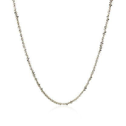 Rhodium Plated 1.7mm Sterling Silver Sparkle Style Chain - DestGlow