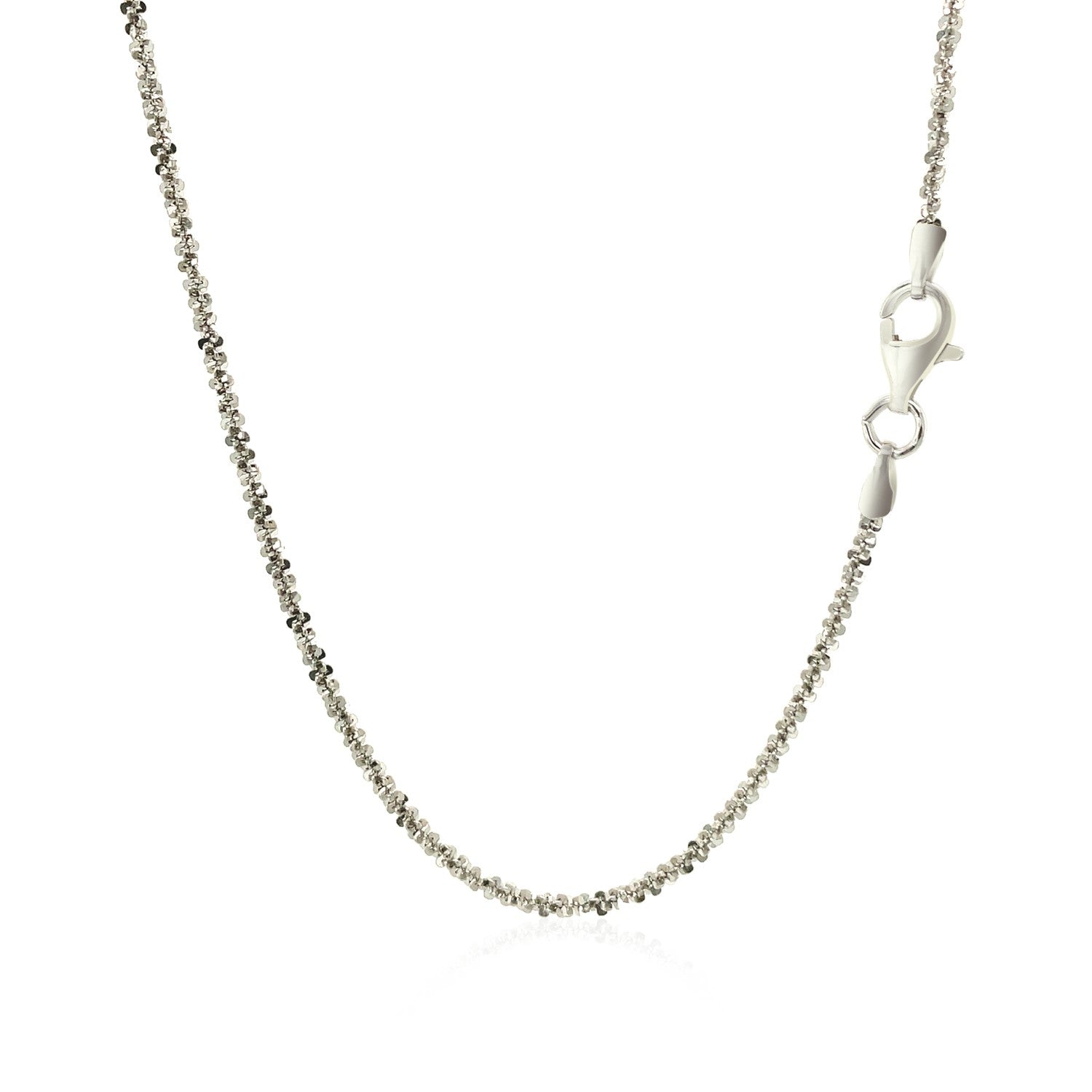 Rhodium Plated Sterling Silver Sparkle Style Chain (1.60 mm) - DestGlow