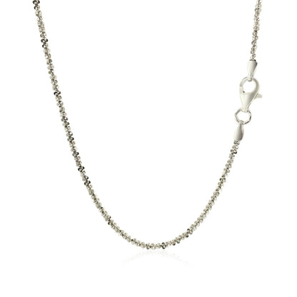 Rhodium Plated 1.7mm Sterling Silver Sparkle Style Chain - DestGlow