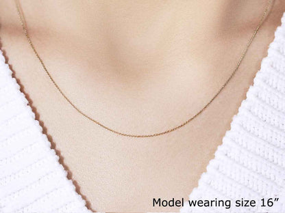 10k Yellow Gold Cable Link Chain (0.50 mm)