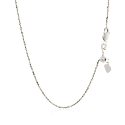 14k White Gold Adjustable Rope Chain 1.0mm by Bids.com