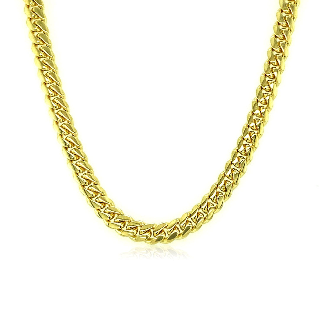 4.0mm 14k Yellow Gold Classic Solid Miami Cuban Chain 